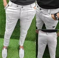 Classic Polyester Solid Track Pants for Men-thumb1
