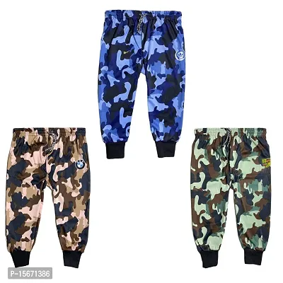Unique Attractive Kids Track pants Lower  Multicolour Polyester Printed Lower (Pack of-3)-thumb0