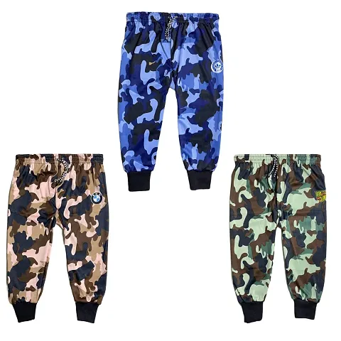 Kids Track Pants Multicolour Printed Lower (Pack Of-3)