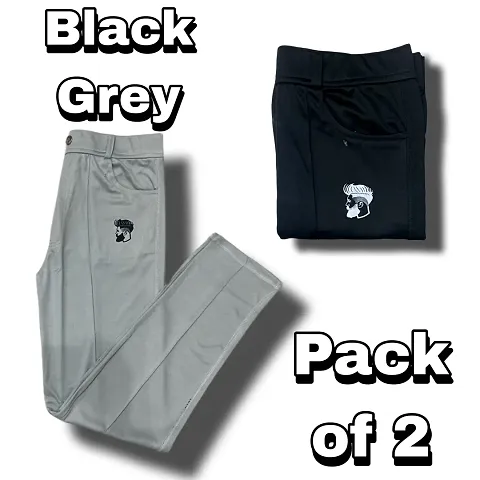 Hot Selling Polyester Regular Track Pants For Men Pack of 2