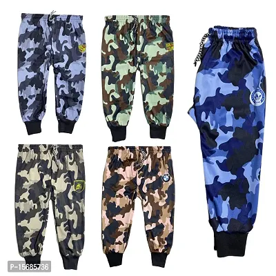 Kids multicolor printed trackpant cotton fauji lower for boys  girls pack of 5-thumb0