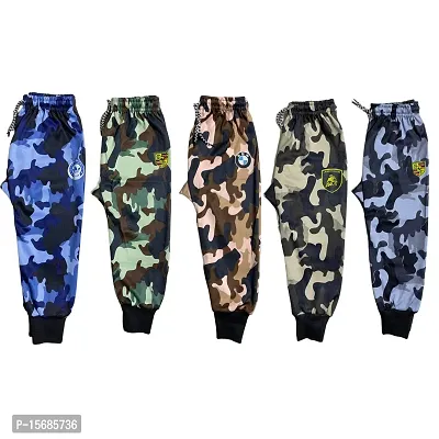Kids multicolor printed trackpant cotton fauji lower for boys  girls pack of 5-thumb4