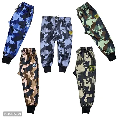 Kids Multicolor Printed Trackpant Pajama/Pyjama/Lower Pant Trousers for Boys/Girls ( Pack Of 5 )-thumb0