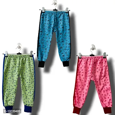 New Printed Multicolor Full Length Grip Pyjama Regular Fit  Comfortable For Kids Pack of 3