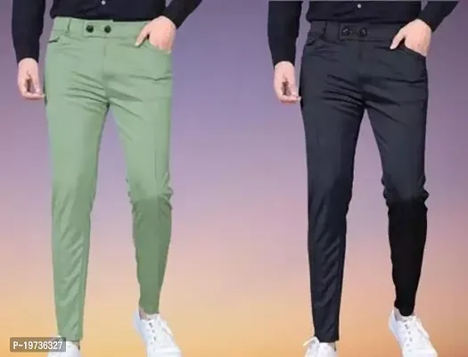 Man's Lower Lycra Blend Regular Fit Pant's For Man's Pack of 2