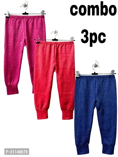 New Kids Baby Boy's  Baby Girl's Woolen Thermal Lining Pyjama For Kids (Pack of 3)