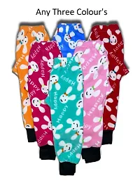 Stylish Kids Happy Woolen Printed Pyjama Multicolor (Pack of 3)-thumb1