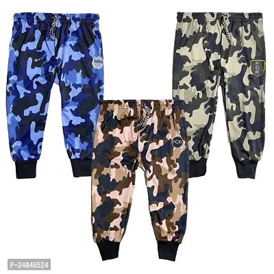 New Fauji/ Army Trackpants /Stylish Lower/Classic Pants/Unique Joggers/Multicolour/Multiprint Looking Unique Kids Army For Kids (Pack of 3)-thumb0