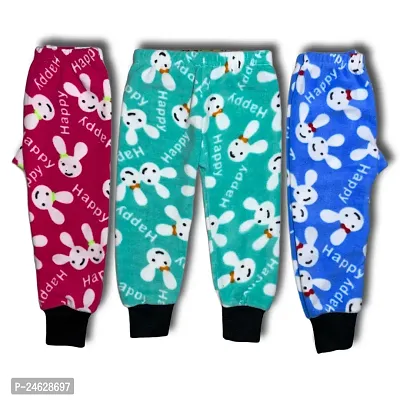 Kids Happy Woolen Pyjama Multicolor (Pack of 3)-thumb0