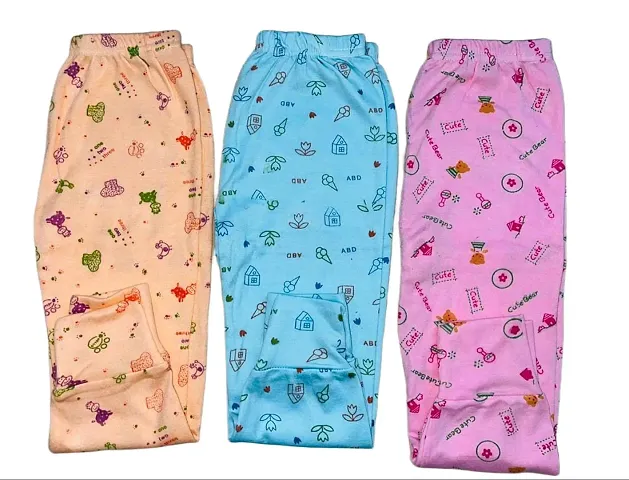 Kids Boys &amp; Girls Winter Pyjama Pack Of 3 Multicolor