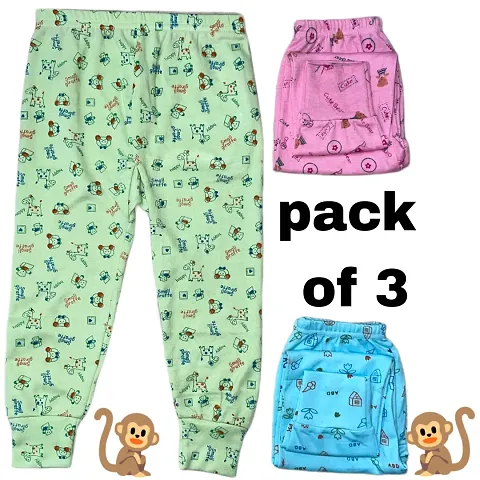 Kids Boys &amp; Girls Winter Pyjama Pack Of 3 Multicolor