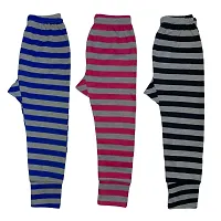 Unique Girls  Boys Multicolor Lining Wool Regular Fit  Comfortable Pyjama For Winter Pack of 3-thumb1