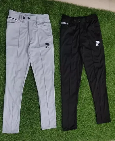Classic Polyester Track Pants For Men Pack Of 2