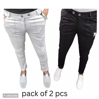 Classic Polyester Track Pants For Men pack of 2-thumb0