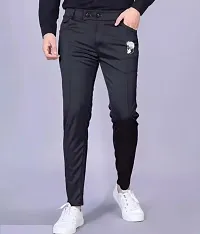 Classic Polyester Solid Track Pants for Men-thumb1