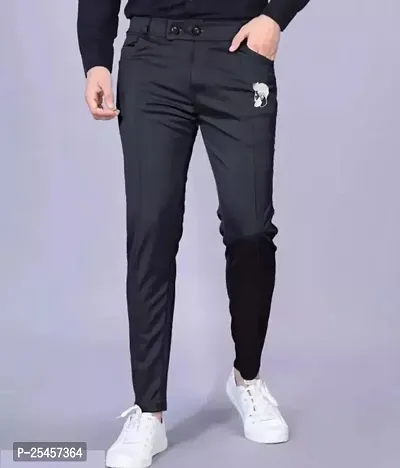 Classic Polyester Solid Track Pants for Men-thumb2