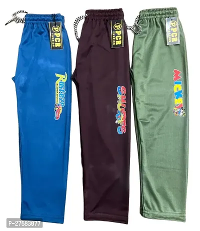 Stylish Polyester Track Pants For Kids Boys, Pack Of 3