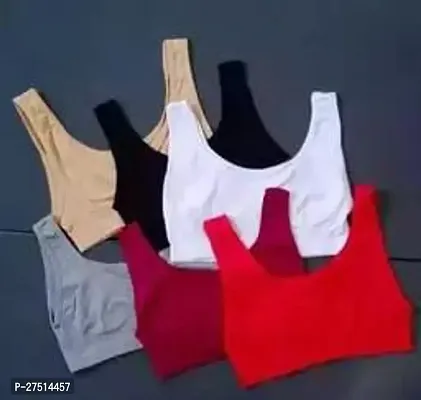 Stylish Multicoloured Cotton Solid Bra For Women Pack Of 6-thumb0