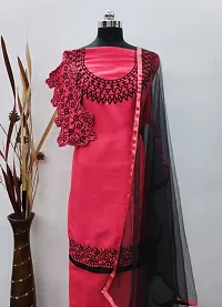 Women Glace Cotton Embroidered Suit With Dupatta-thumb3