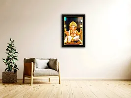 ARAAKA GANESH JI  Laminated photo frame for wall, living room, gifts Painting size- 12 height x 8 width inch (Wood Base and Front Laminated)-thumb1