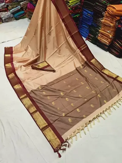 Trending Silk Cotton Saree with Blouse piece 