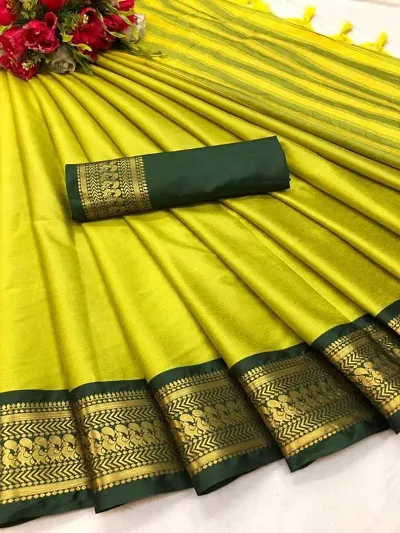 Elegant Cotton Silk Saree with Blouse piece 