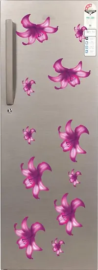 Kamya Home Decor Pink Flowers Fridge Wall Sticker (Multicolor PVC Vinyl)_FZ-153-thumb3