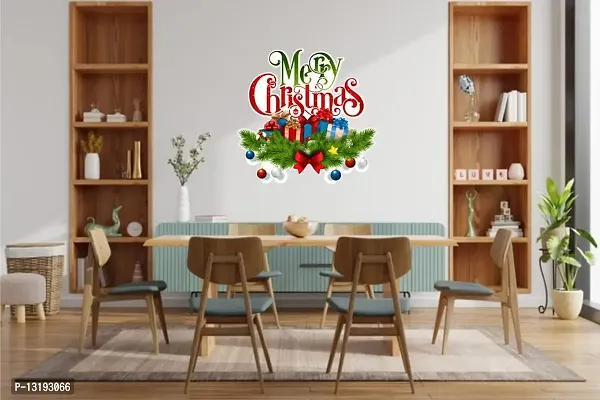 Kamya Home Decor Mery Chritmas Wall Sticker(Multicolor PVC Vinyl)-thumb2