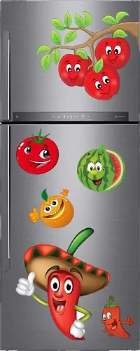 Kamya Home Decor Fruit and Vegi Spice,Watermelon,Tomato Fridge Wall Sticker (Multicolor PVC Vinyl)-thumb3