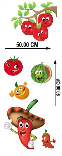 Kamya Home Decor Fruit and Vegi Spice,Watermelon,Tomato Fridge Wall Sticker (Multicolor PVC Vinyl)-thumb4