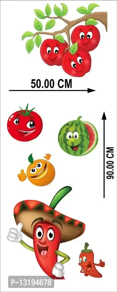 Kamya Home Decor Fruit and Vegi Spice,Watermelon,Tomato Fridge Wall Sticker (Multicolor PVC Vinyl)-thumb5