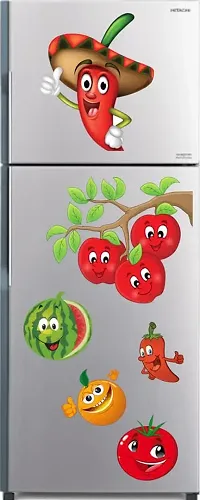 Kamya Home Decor Fruit and Vegi Spice,Watermelon,Tomato Fridge Wall Sticker (Multicolor PVC Vinyl)-thumb1