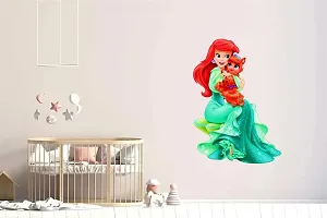 Kamya Home Decor Sitting Doll with Cute Animal Wall Sticker (Multicolor PVC Vinyl)-thumb1