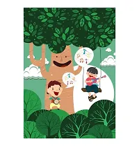 Kamya Home Decor Dreaming Joyful Boys Stylized Tree (Multicolor Vinyl 60x41)-thumb3