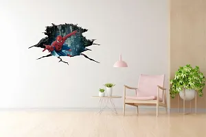 Kamya Home Decor Spider Coming Out of Wall Sticker (Multicolor PVC Vinyl)-thumb3