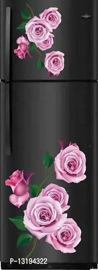 Kamya Home Decor Light Pink Rose Flowers Fridge Wall Sticker (Multicolor PVC Vinyl)-thumb3