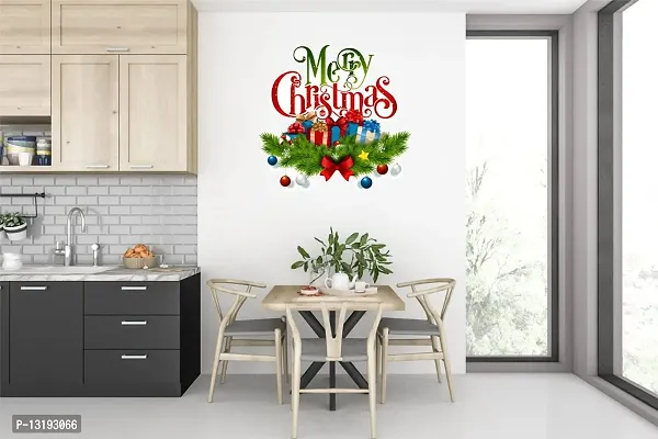 Kamya Home Decor Mery Chritmas Wall Sticker(Multicolor PVC Vinyl)-thumb3