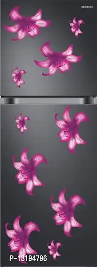 Kamya Home Decor Pink Flowers Fridge Wall Sticker (Multicolor PVC Vinyl)_FZ-153-thumb3