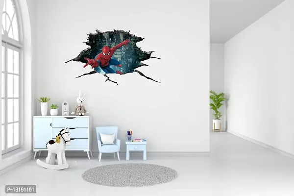 Kamya Home Decor Spider Coming Out of Wall Sticker (Multicolor PVC Vinyl)-thumb5