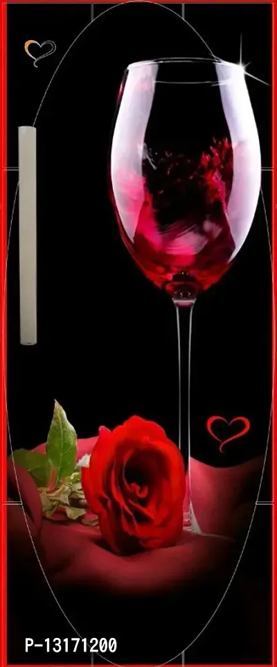 New Red Wine and Red rose Fridge wall paper