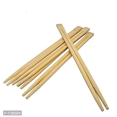 Adaamya? Set of 10/20 / 50 Pairs - Natural Round Bamboo Reusable Chopsticks, Size 7.5 Inch (Color & Design May Vary) (25)-thumb2