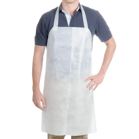 Disposable Non Woven Apron Multi-use Universal fit (White) 10 Pcs. - Sold by Smark