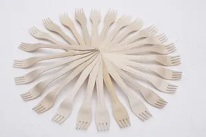 Generic Disposable Wooden Fork for Lunch/Dinner/Snacks - Pack of 50-thumb1