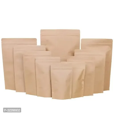 Useful - 750 gm Capacity - 100 pcs - Kraft paper Reusable Zip Pouch