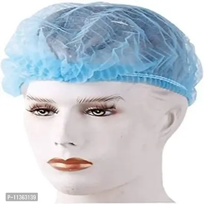 Adaamya? Disposable Stretchable Blue Caps Cover Hair-50 Pieces