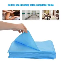 Adaamya Disposable Spa Massage Waterproof Bed Sheets 25 GSM Massage Beauty Salon Bed Table Cover Sheet : 20 Pcs (Blue)-thumb3