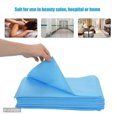 Adaamya Disposable Spa Massage Waterproof Bed Sheets 25 GSM Massage Beauty Salon Bed Table Cover Sheet : 20 Pcs (Blue)-thumb4