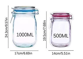 Adaamya 15 Pcs Mason Jar Bottles Bags, Jar Pouch for Food Storage Bag Jar Pouch, Reusable Airtight Seal Storage Bags (7 Large + 8 Medium)-thumb3