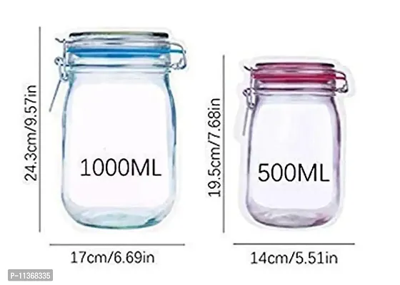 Adaamya 15 Pcs Mason Jar Bottles Bags, Jar Pouch for Food Storage Bag Jar Pouch, Reusable Airtight Seal Storage Bags (7 Large + 8 Medium)-thumb4