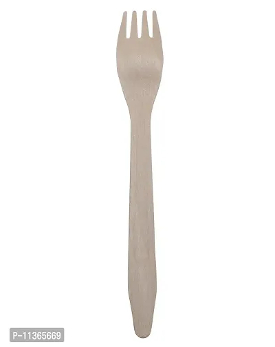 Disposable Wooden Fork""16 Cms/6.4 Inch Length : Suitable for Lunch Dinner Snacks"" Pack of 100 for Functions,Parties,Wedding, Birthdays, Travel, Get Together's-thumb2